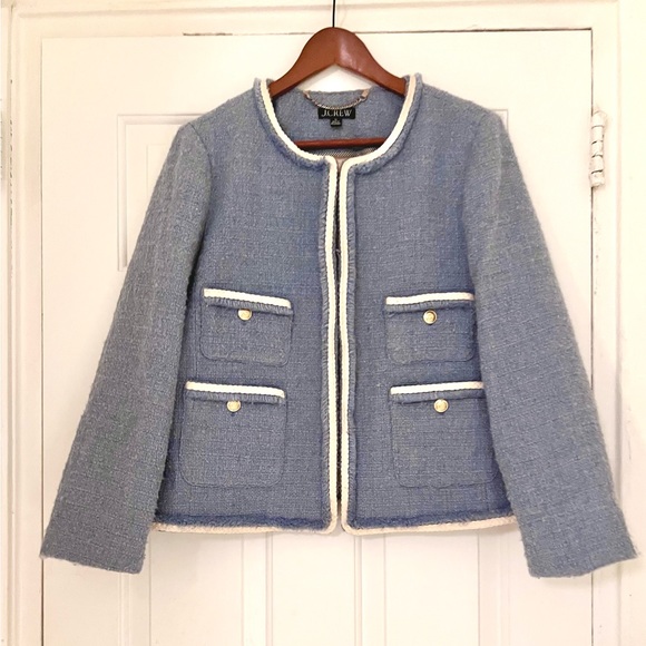 JCrew Frances Lady Jacket in Maritime Blue Tweed 16 - Picture 4 of 5